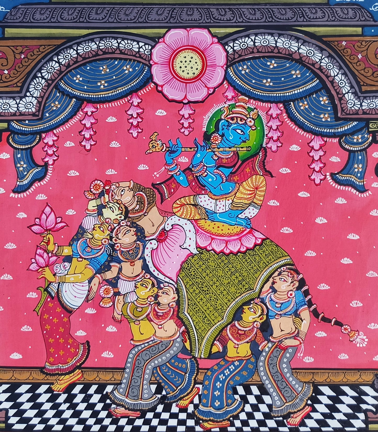 ORIGINAL HANDMADE MADHURAM KRISHNA PATTACHITRA PAINTING