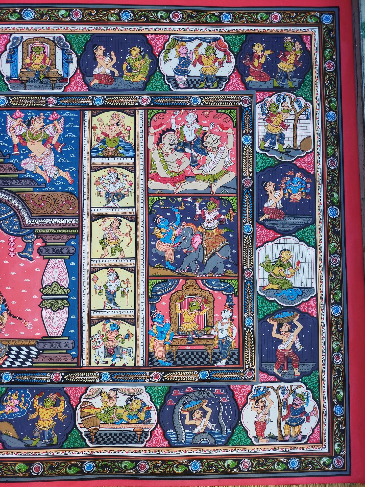 ORIGINAL HANDMADE MADHURAM KRISHNA PATTACHITRA PAINTING