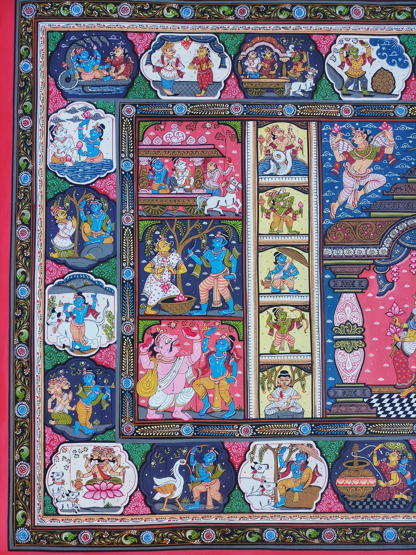 ORIGINAL HANDMADE MADHURAM KRISHNA PATTACHITRA PAINTING