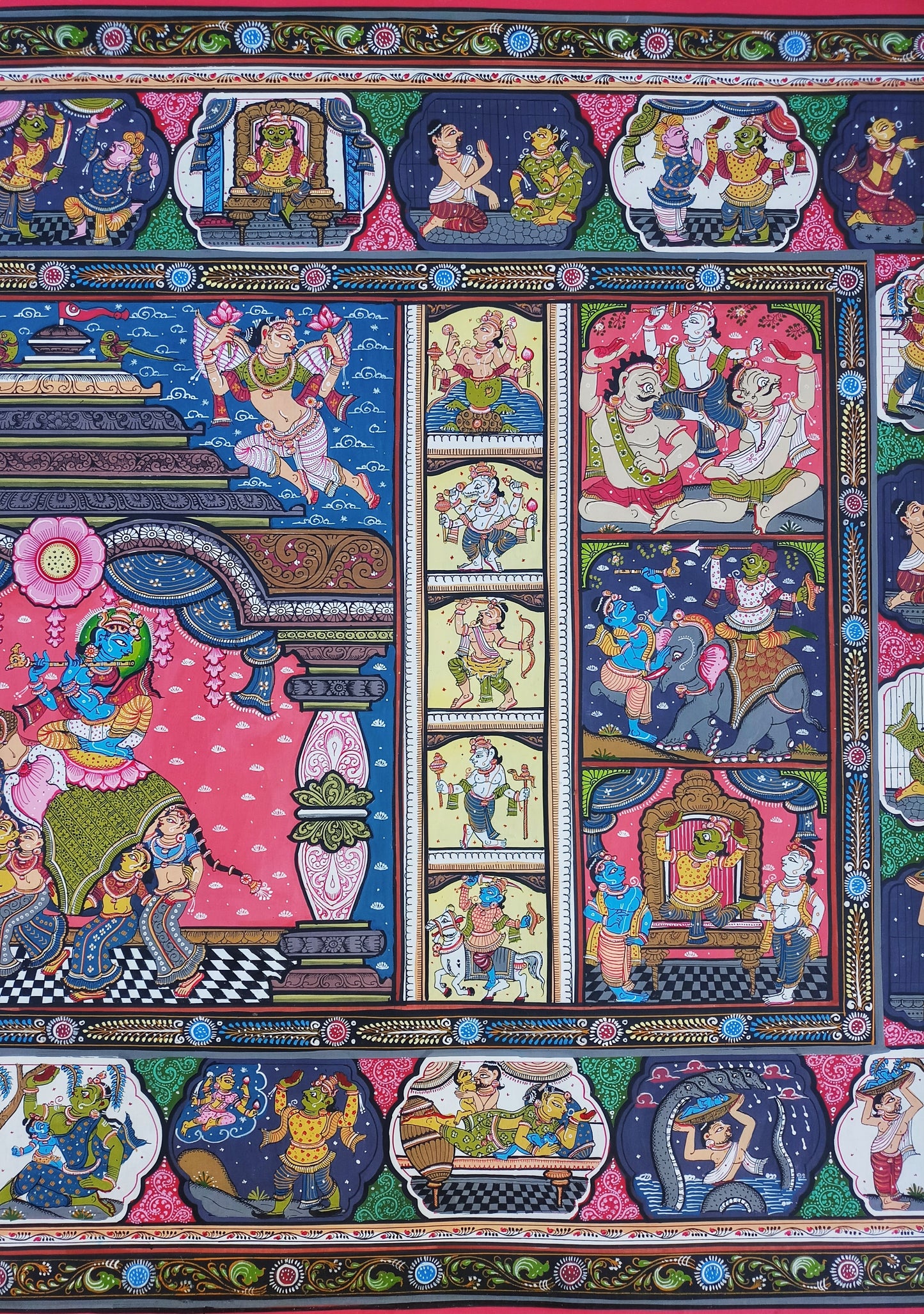 ORIGINAL HANDMADE MADHURAM KRISHNA PATTACHITRA PAINTING