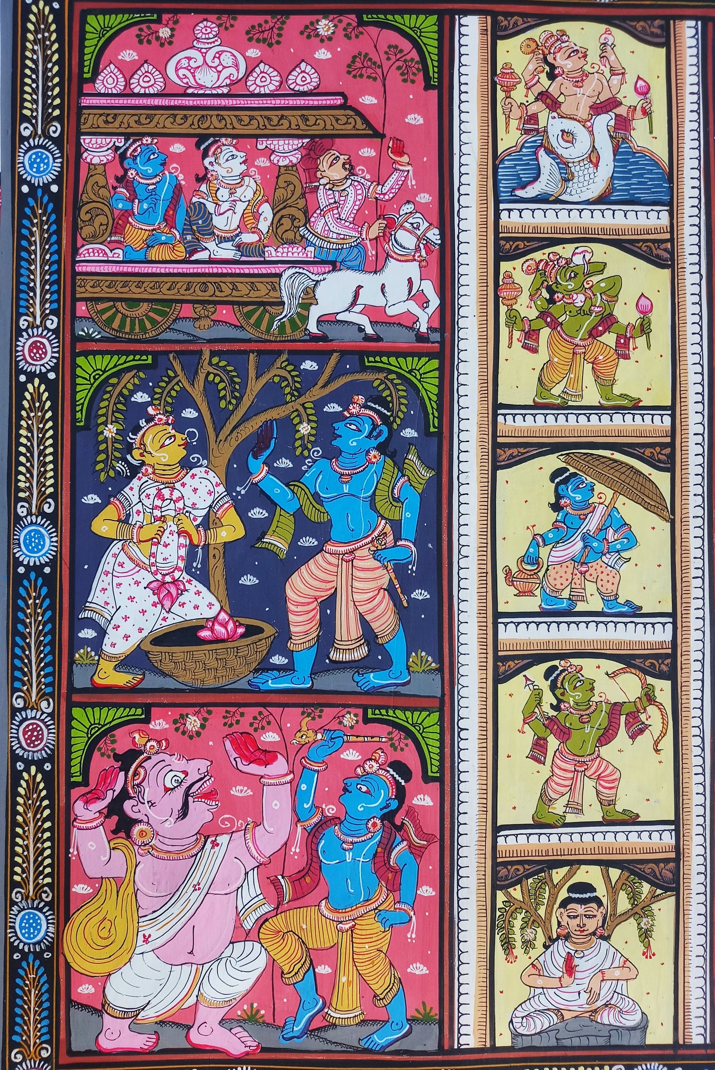 ORIGINAL HANDMADE MADHURAM KRISHNA PATTACHITRA PAINTING