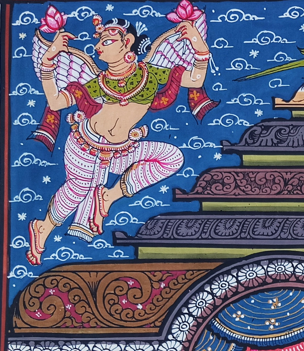 ORIGINAL HANDMADE MADHURAM KRISHNA PATTACHITRA PAINTING