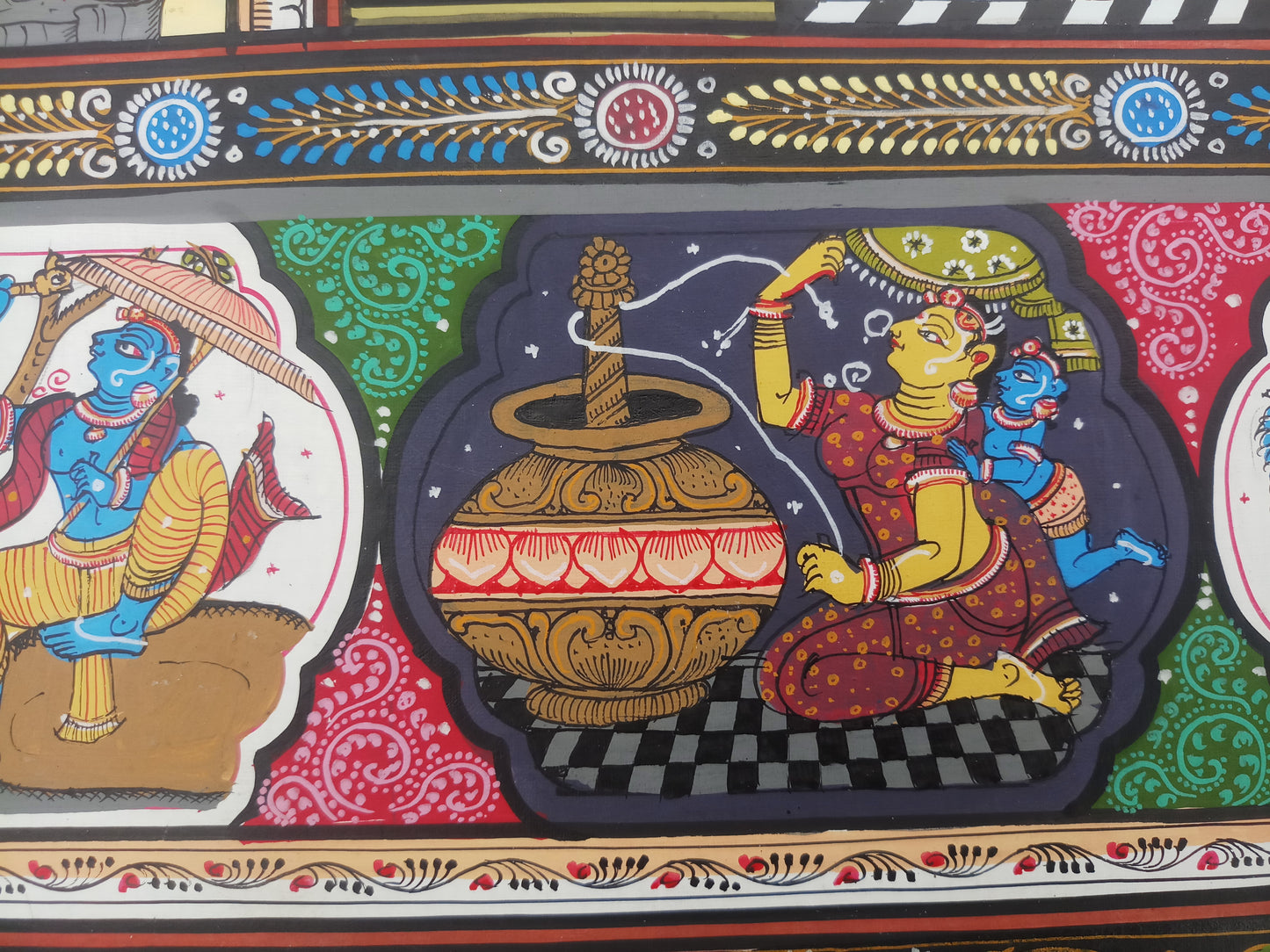 ORIGINAL HANDMADE MADHURAM KRISHNA PATTACHITRA PAINTING