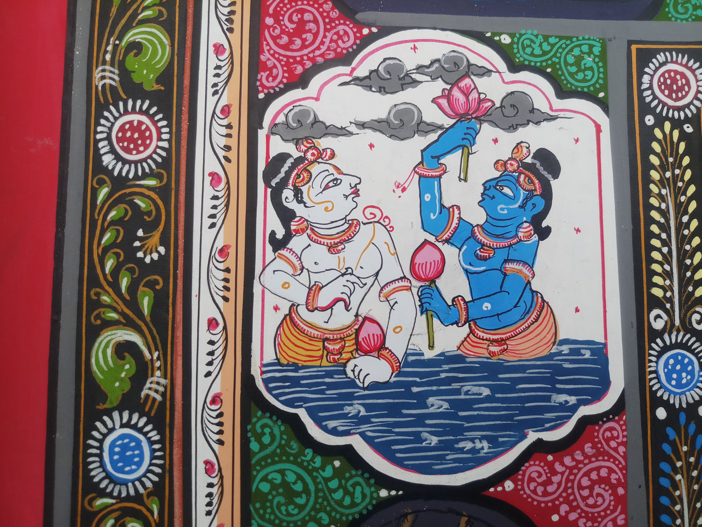 ORIGINAL HANDMADE MADHURAM KRISHNA PATTACHITRA PAINTING