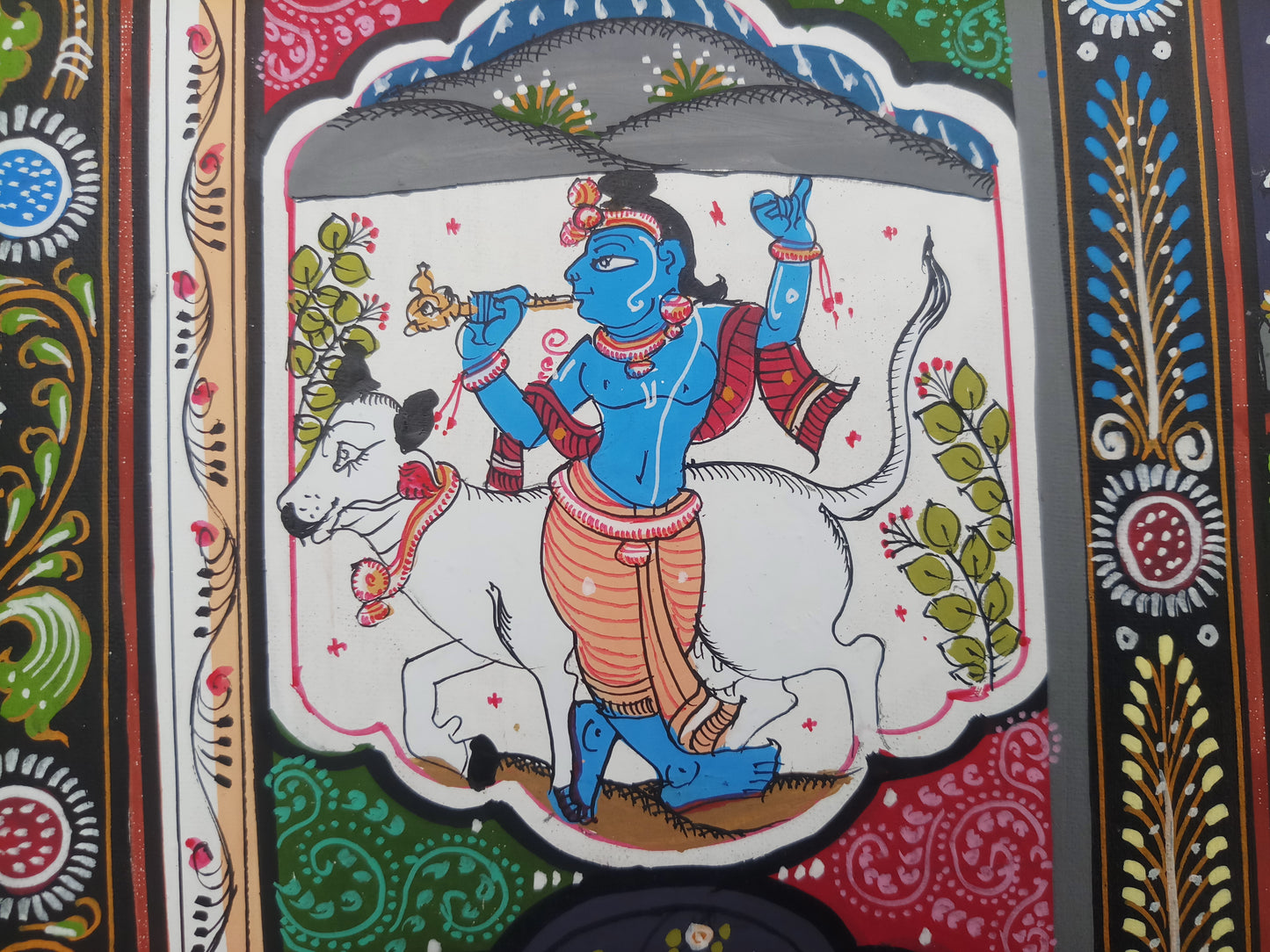 ORIGINAL HANDMADE MADHURAM KRISHNA PATTACHITRA PAINTING