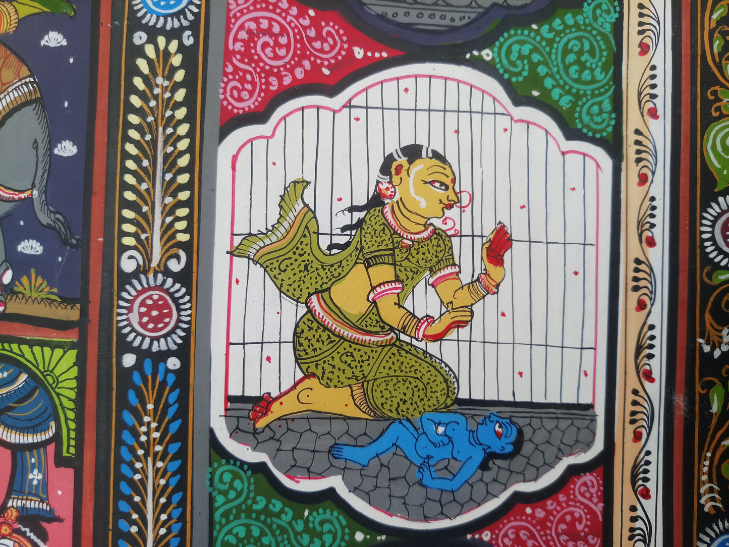ORIGINAL HANDMADE MADHURAM KRISHNA PATTACHITRA PAINTING