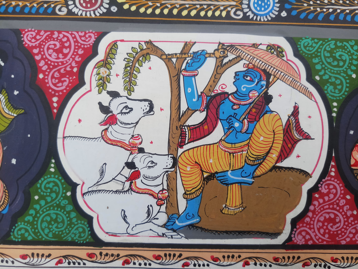 ORIGINAL HANDMADE MADHURAM KRISHNA PATTACHITRA PAINTING