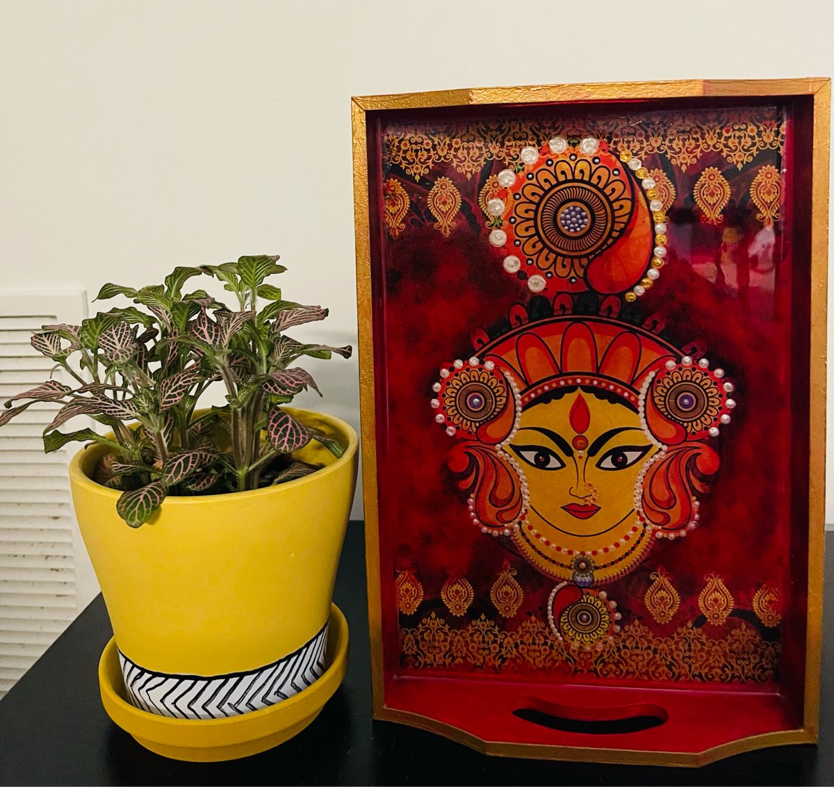 Handpainted Decoupage with Resin Art Tray