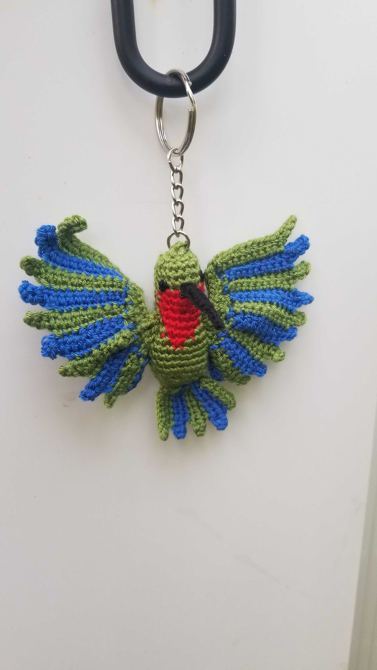 ORIGINAL HANDMADE CROCHET HUMMINGBIRD KEYCHAIN