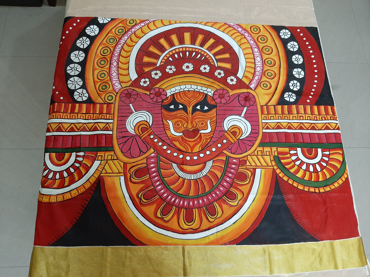 ORIGINAL HANDPAINTED KERALA TISSUE SAREE