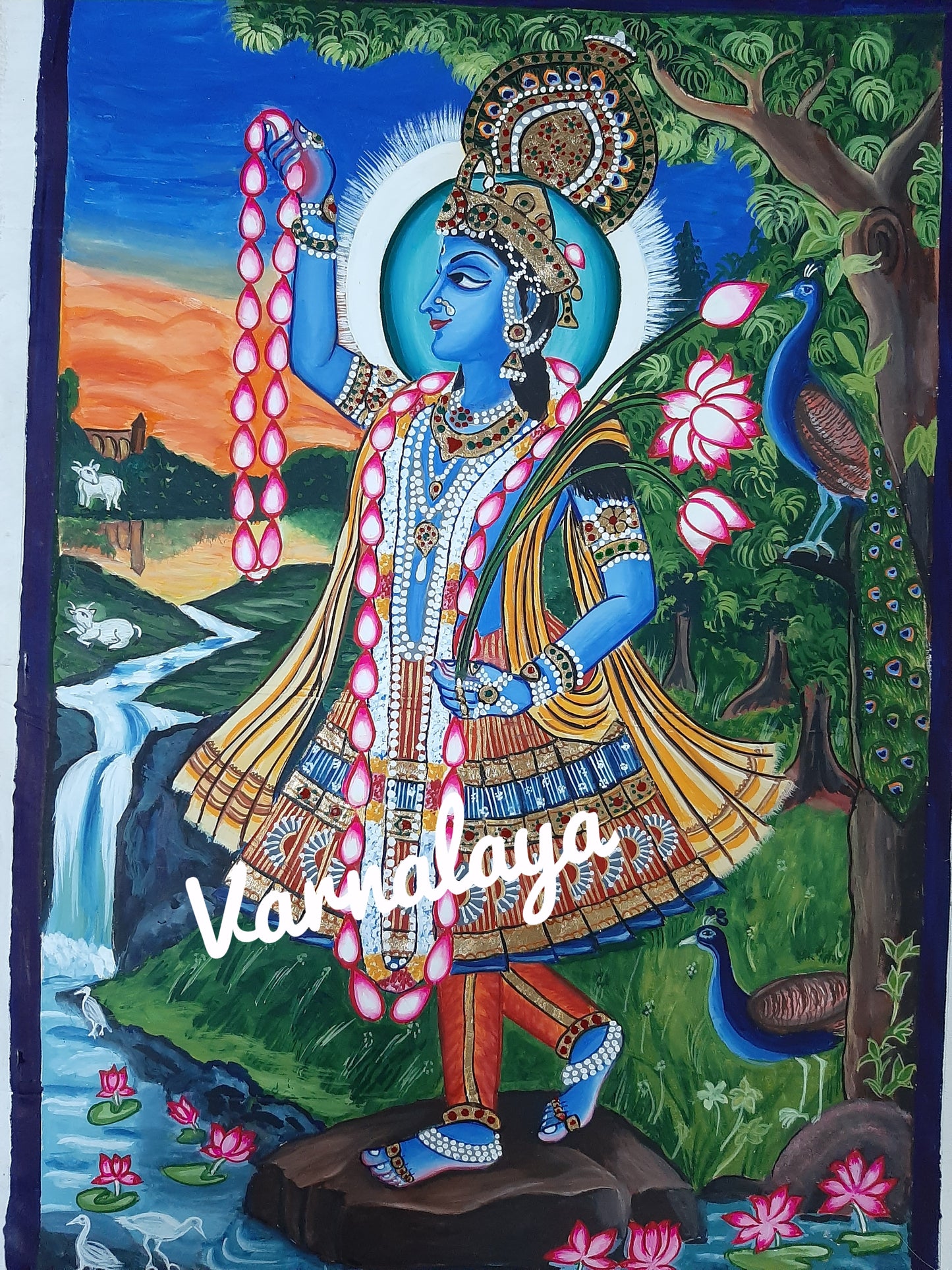 ORIGINAL HANDMADE SHRI YAMUNAJI PICHWAI PAINTING