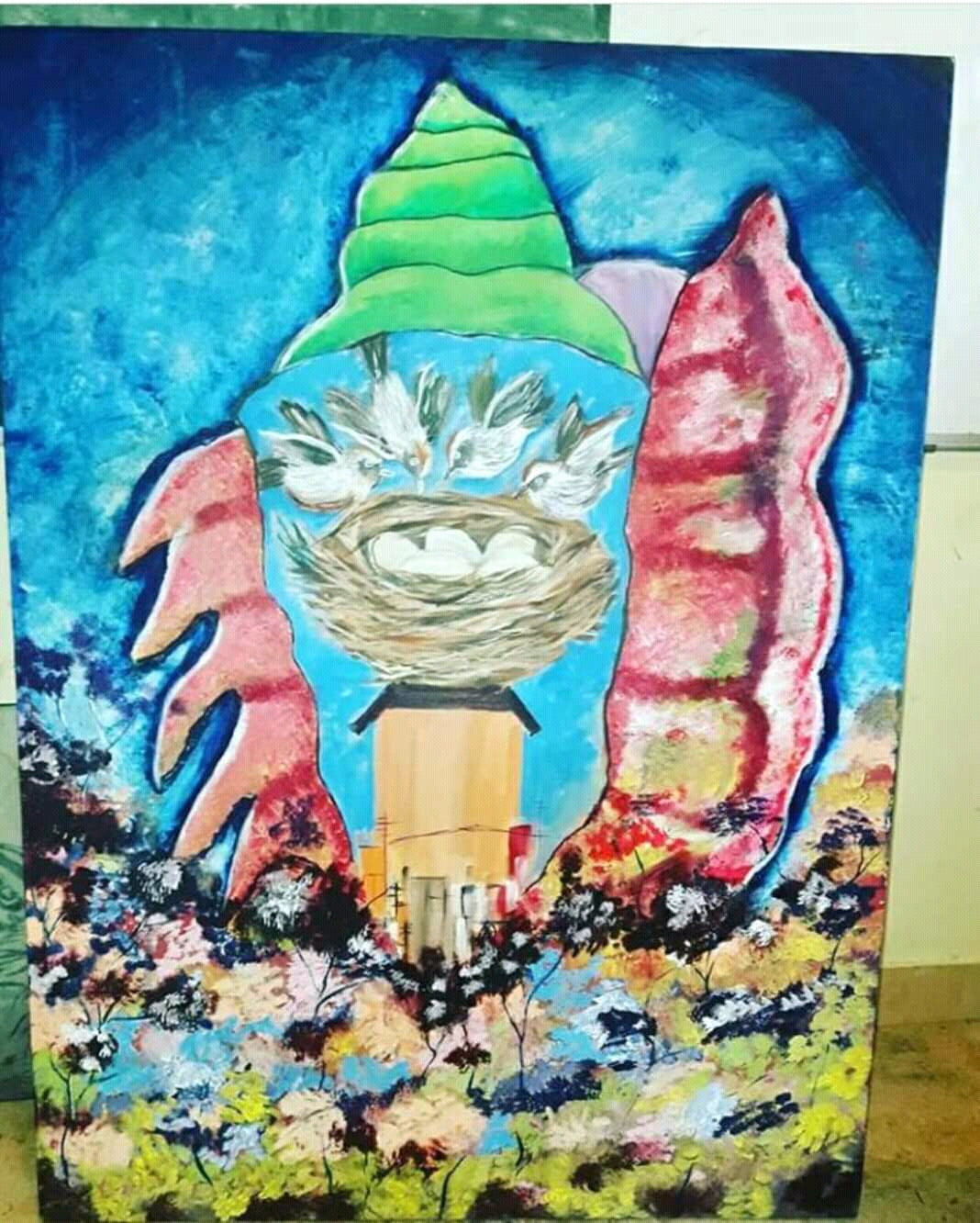 ORIGINAL HANDMADE PAINTING “Where we can make our nest”