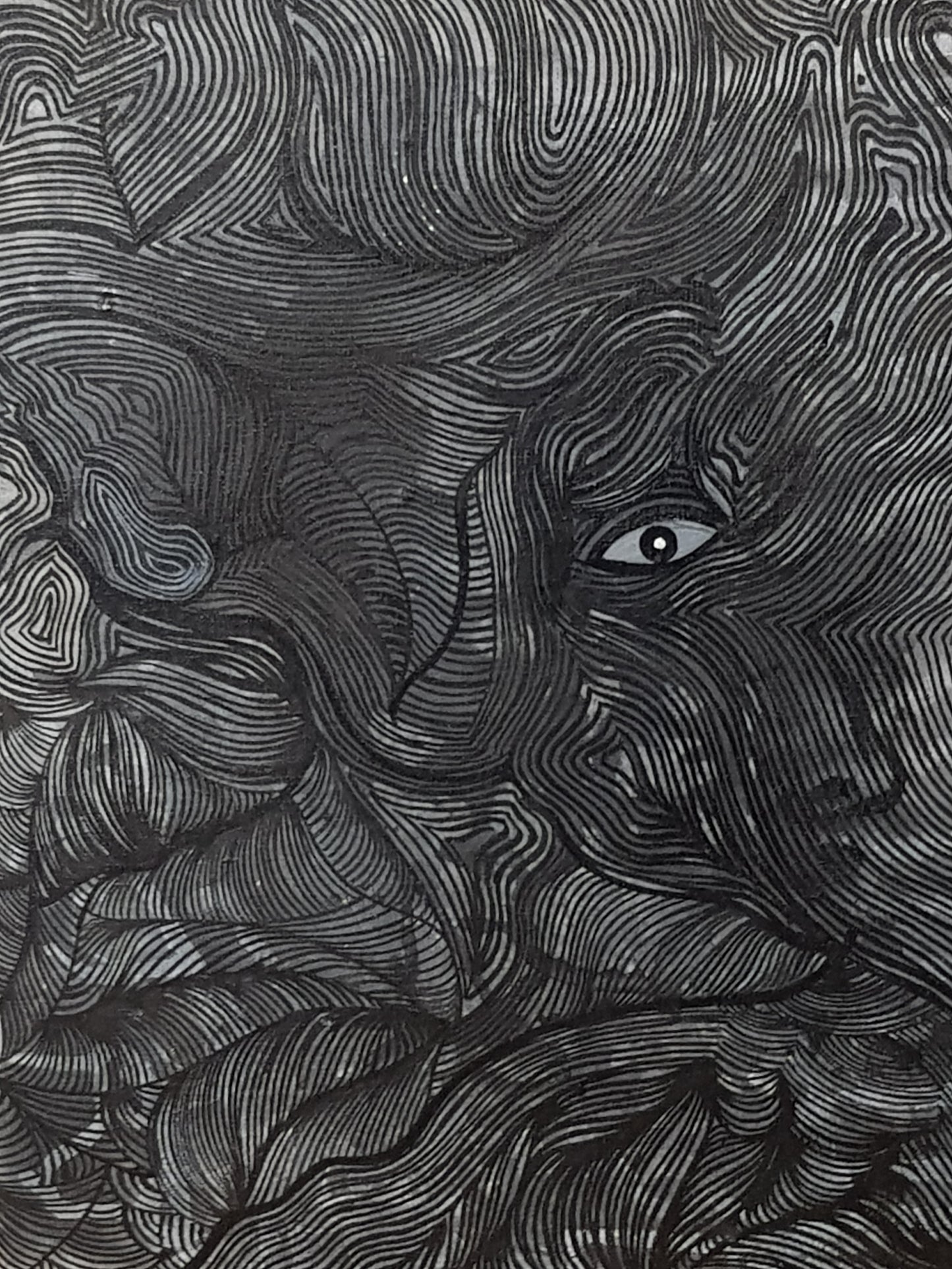 ORIGINAL HANDMADE BLACK PAINTING