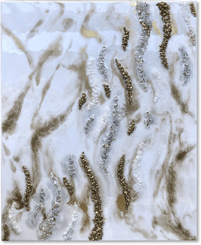 3D HANDMADE ABSTRACT GOLDEN RESIN WALL ART