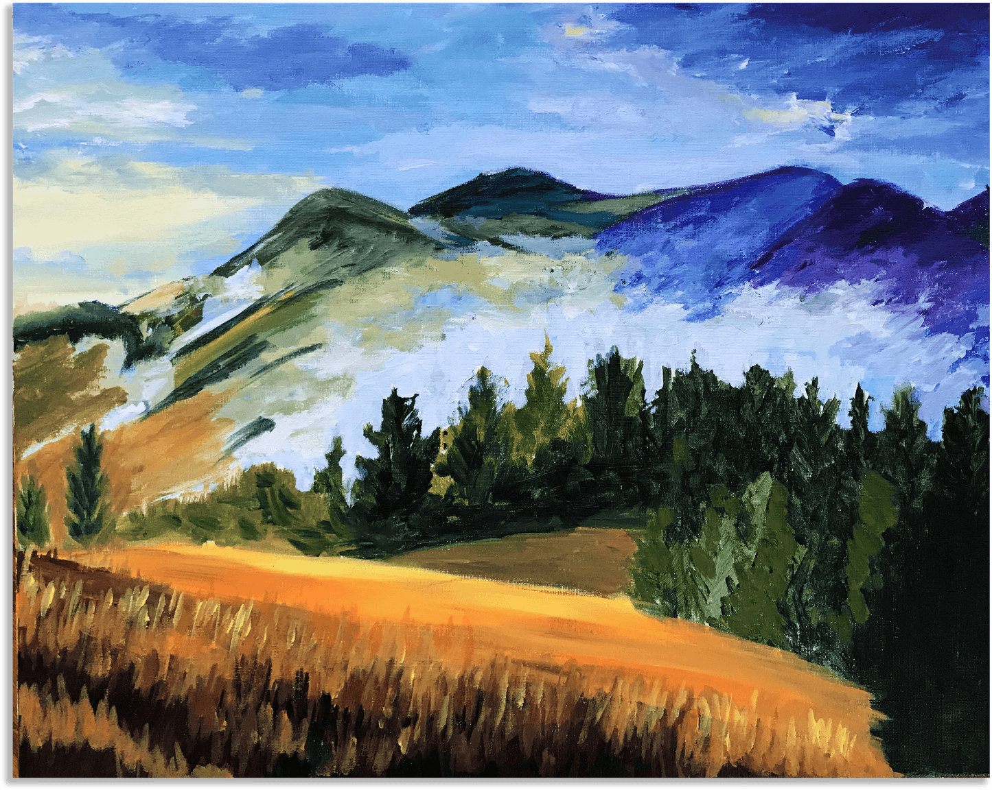 ORIGINAL HANDMADE LANDSCAPE ACRYLIC PAINTING