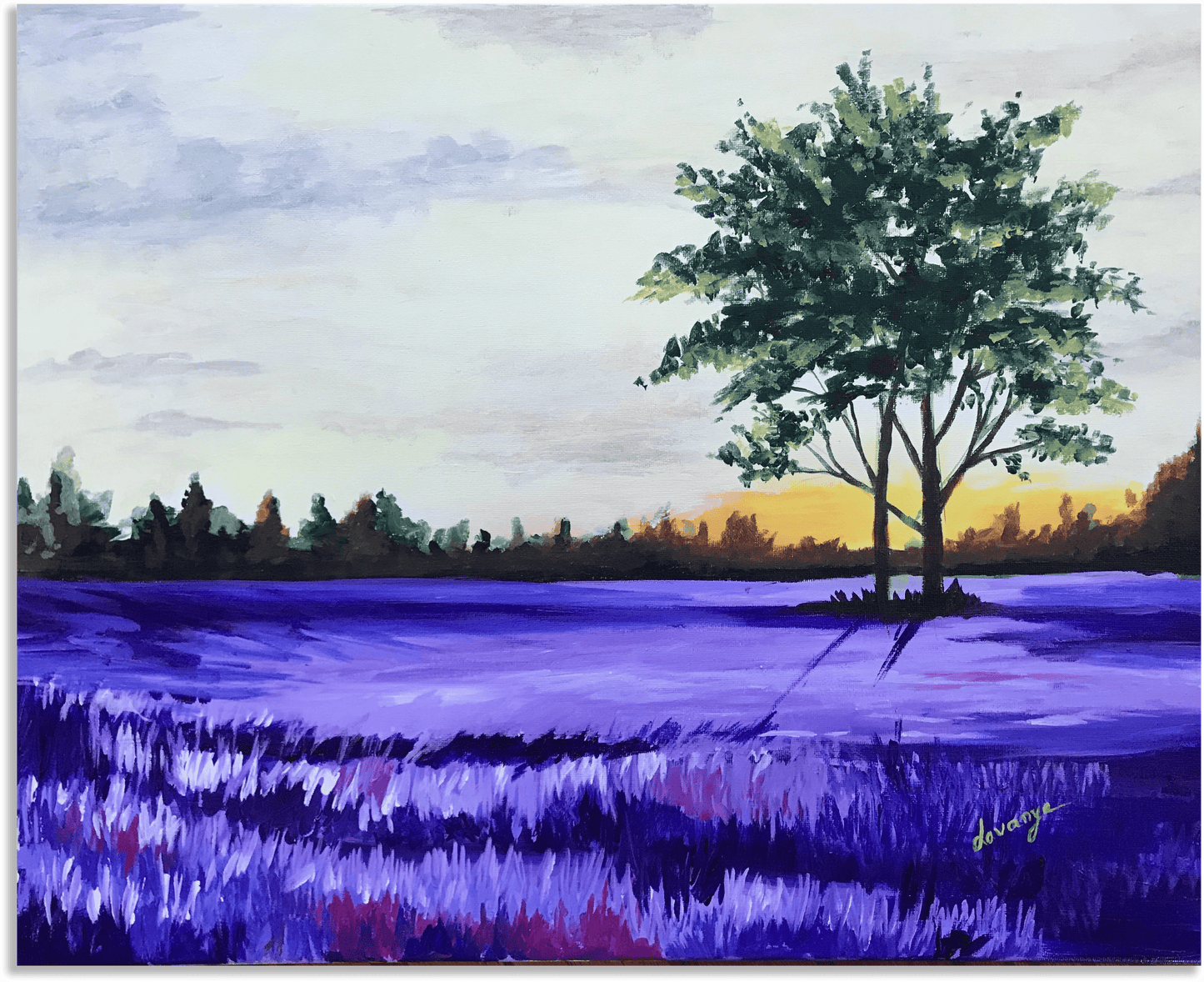 ORIGINAL HANDMADE SCENIC LANDSCAPE ACRYLIC PAINTING