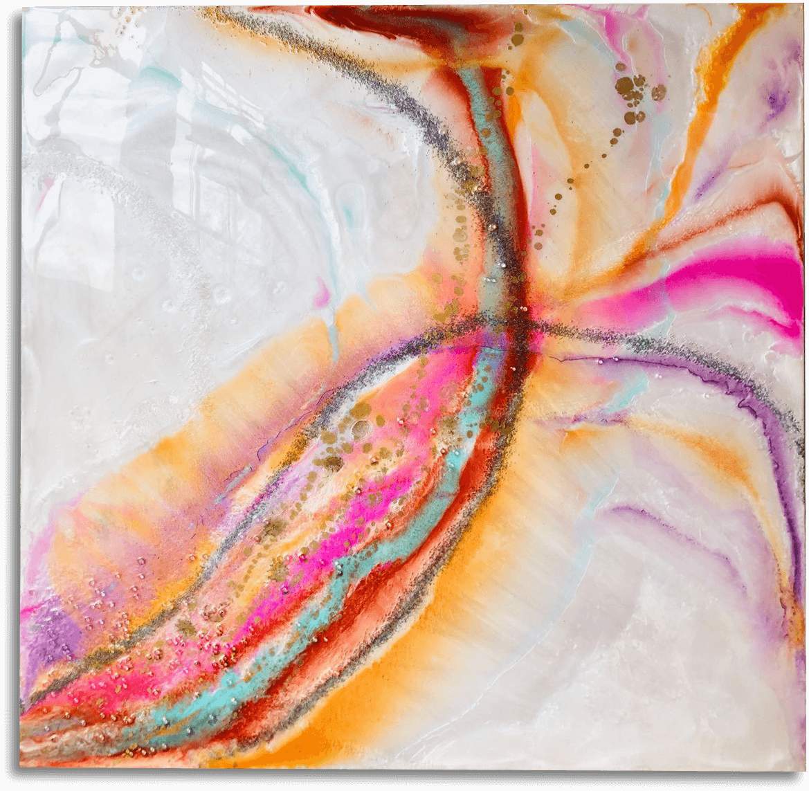 HANDMADE PRISMATIC ABSTRACT RESIN WALL ART