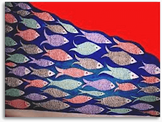 ORIGINAL HANDMADE FISH PATTERN MADHUBANI PAINTING