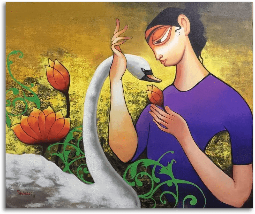 ORIGINAL HANDMADE NAINA ACRYLIC PAINTING