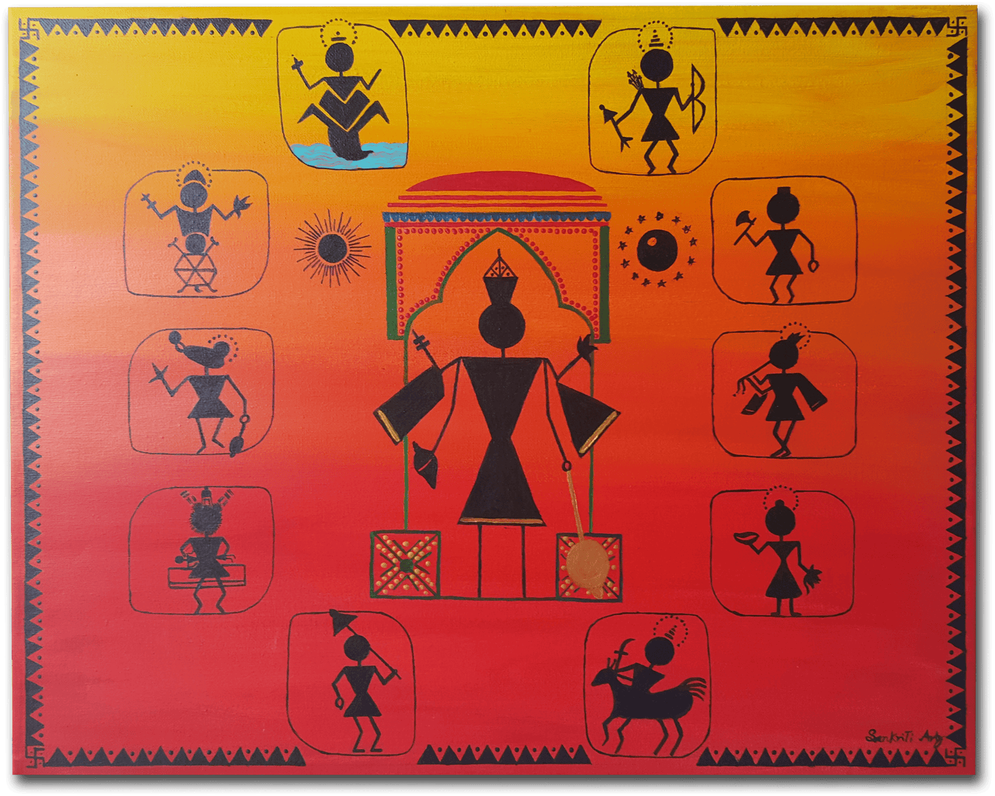ORIGINAL HANDMADE TRADITIONAL WARLI PAINTINGS