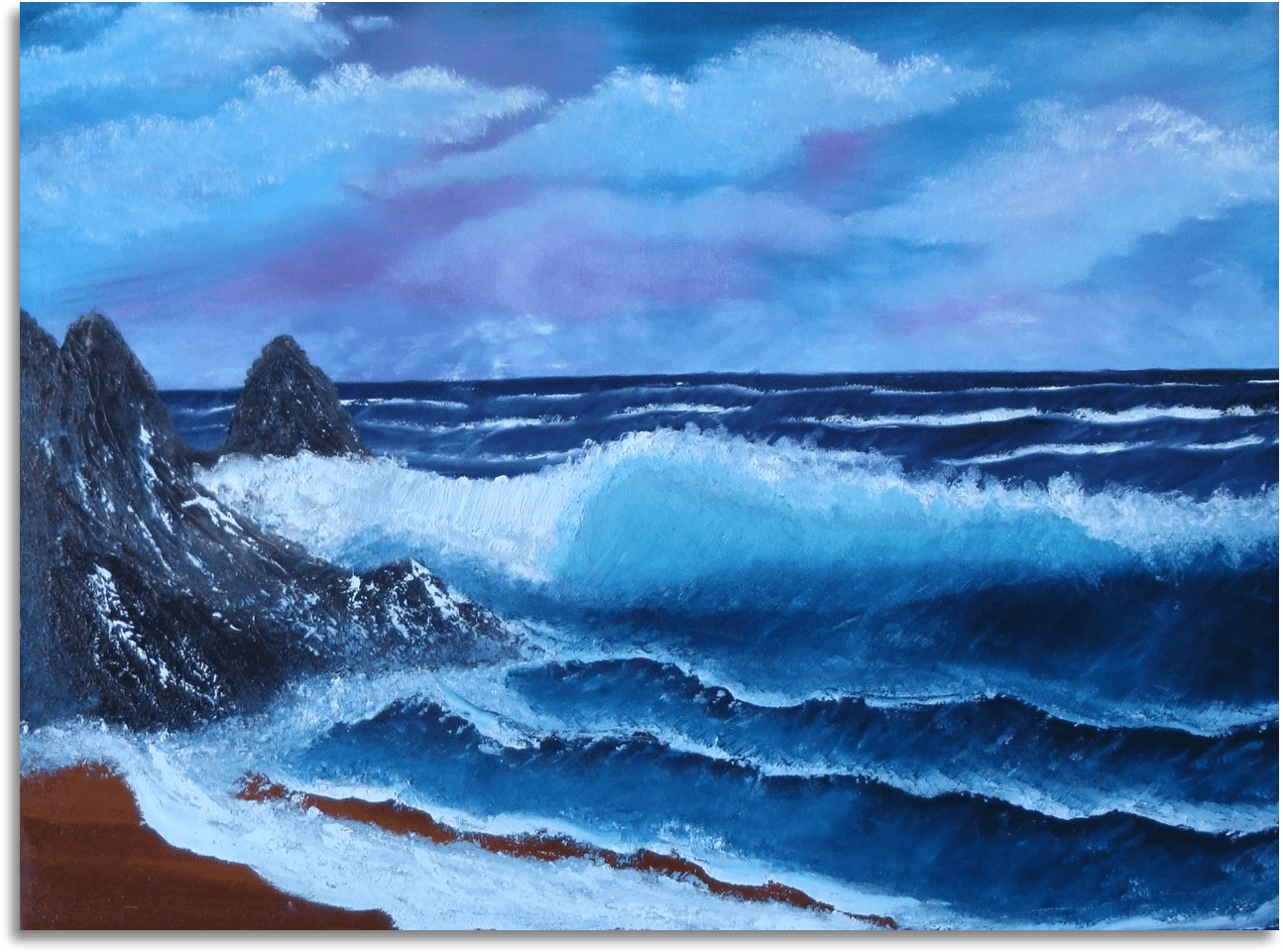 ORIGINAL HANDMADE SEASIDE HARMONY PAINTING