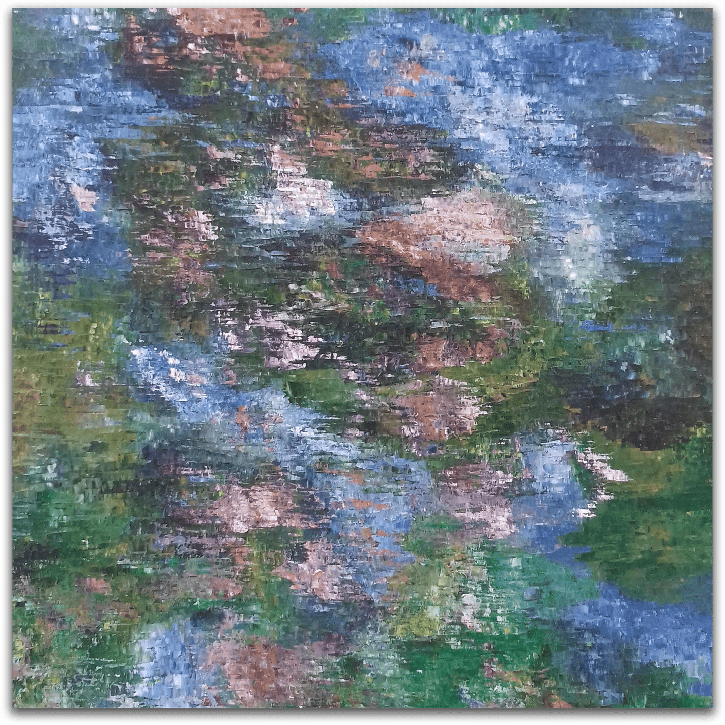 ORIGINAL HANDMADE LILY POND KNIFE PAINTING