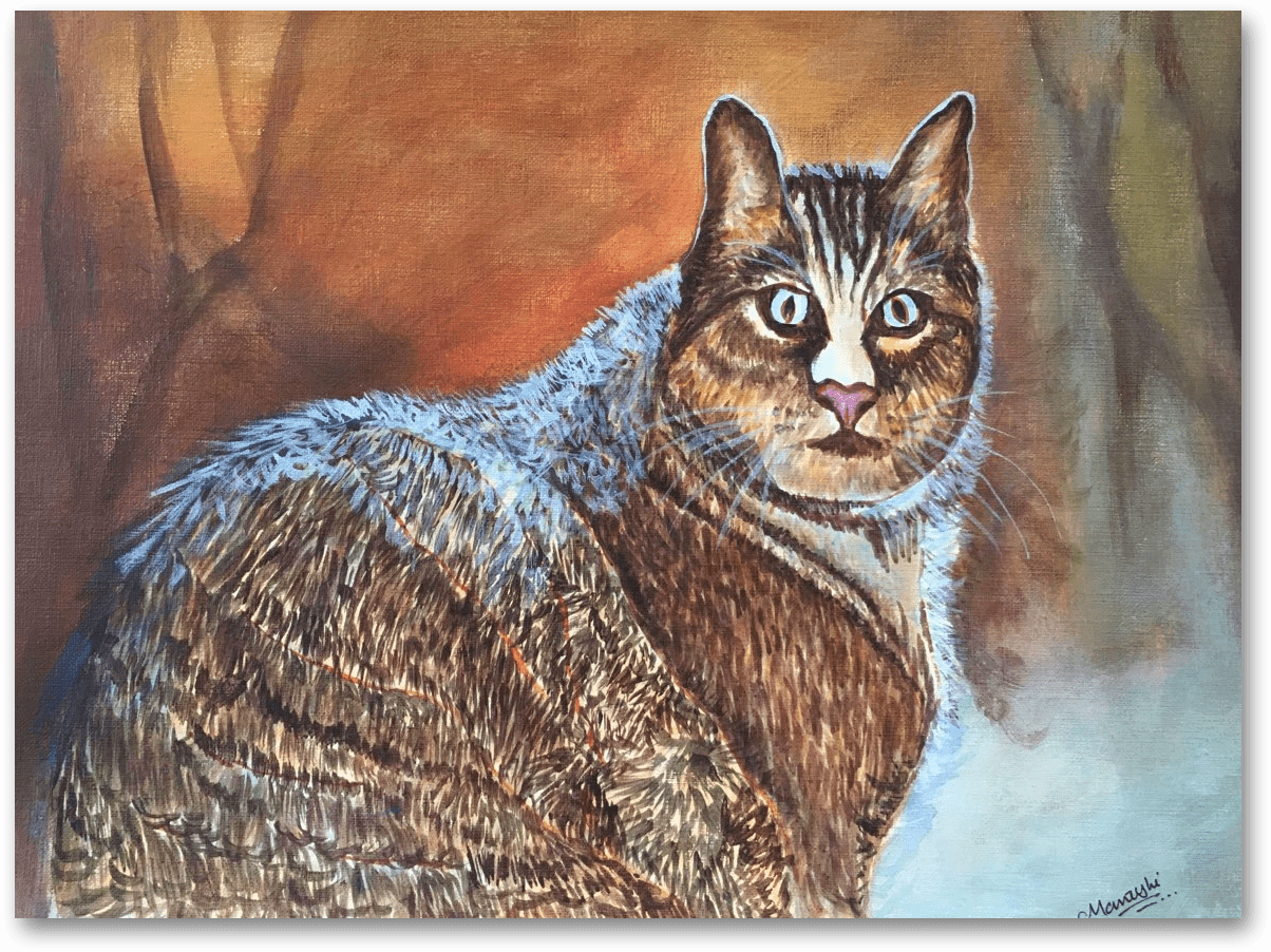 Original Handmade Cat Painting