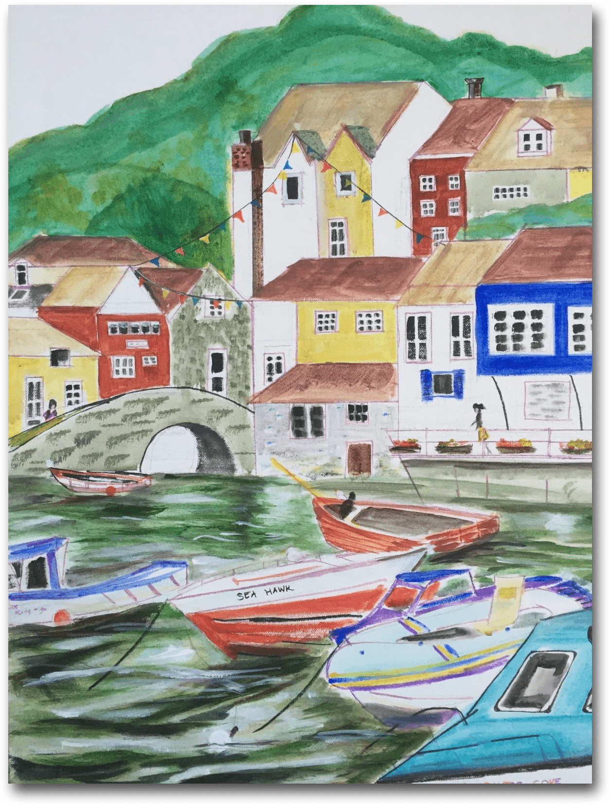 ORIGINAL HANDMADE PAINTING OF CORNWALL IN LONDON