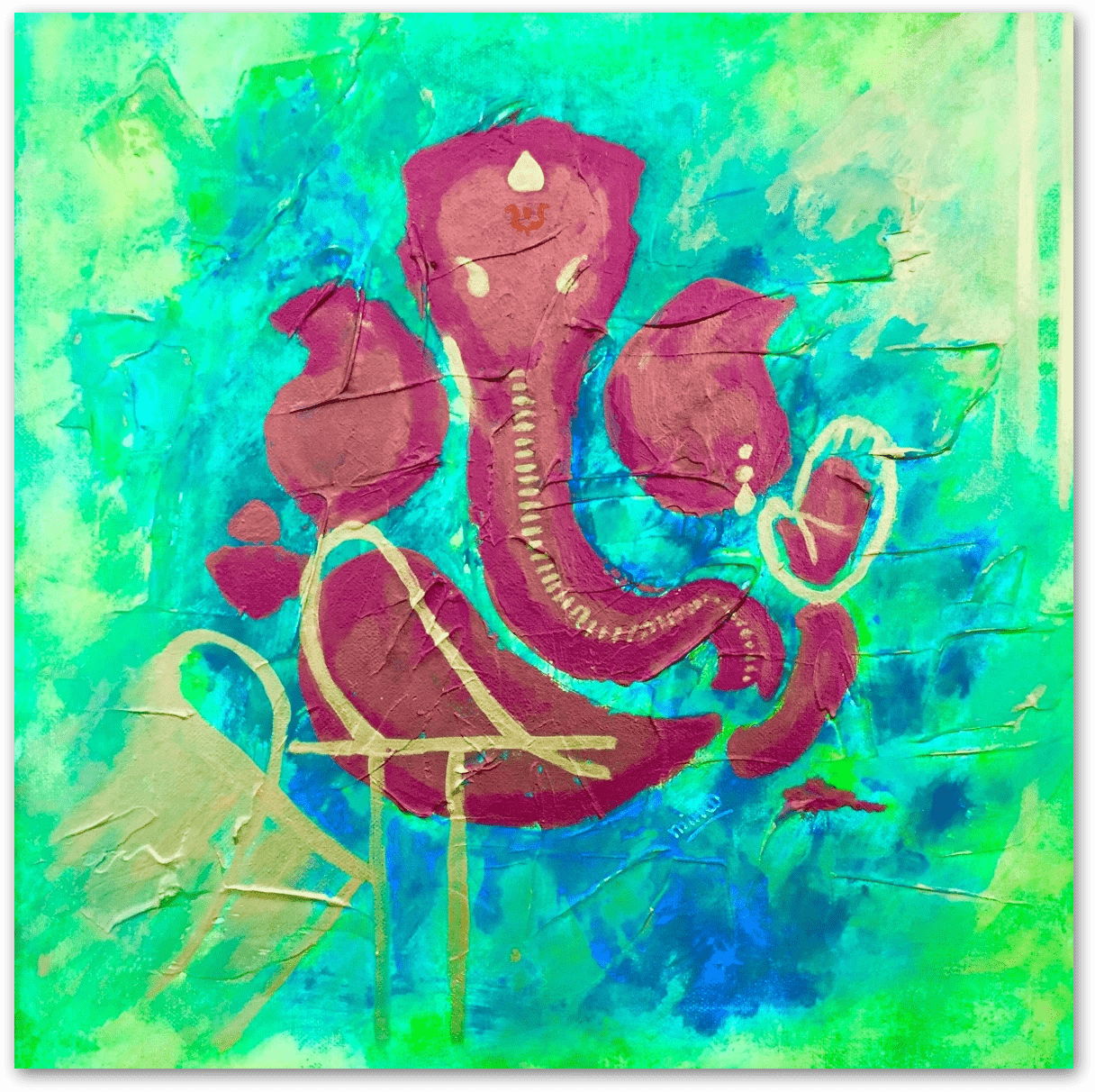 ORIGINAL HANDMADE GANESHA BLESSINGS PAINTING