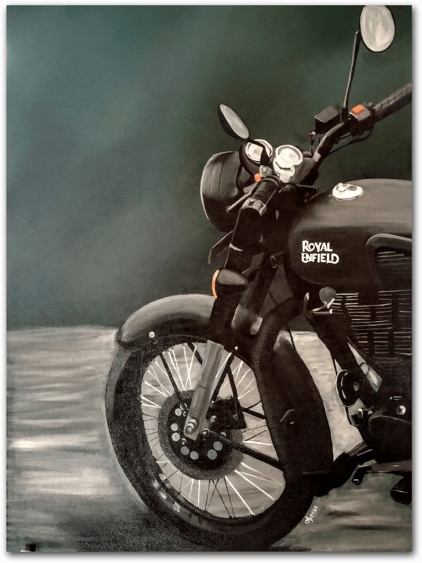 ORIGINAL HANDMADE ROYAL ENFIELD PAINTING