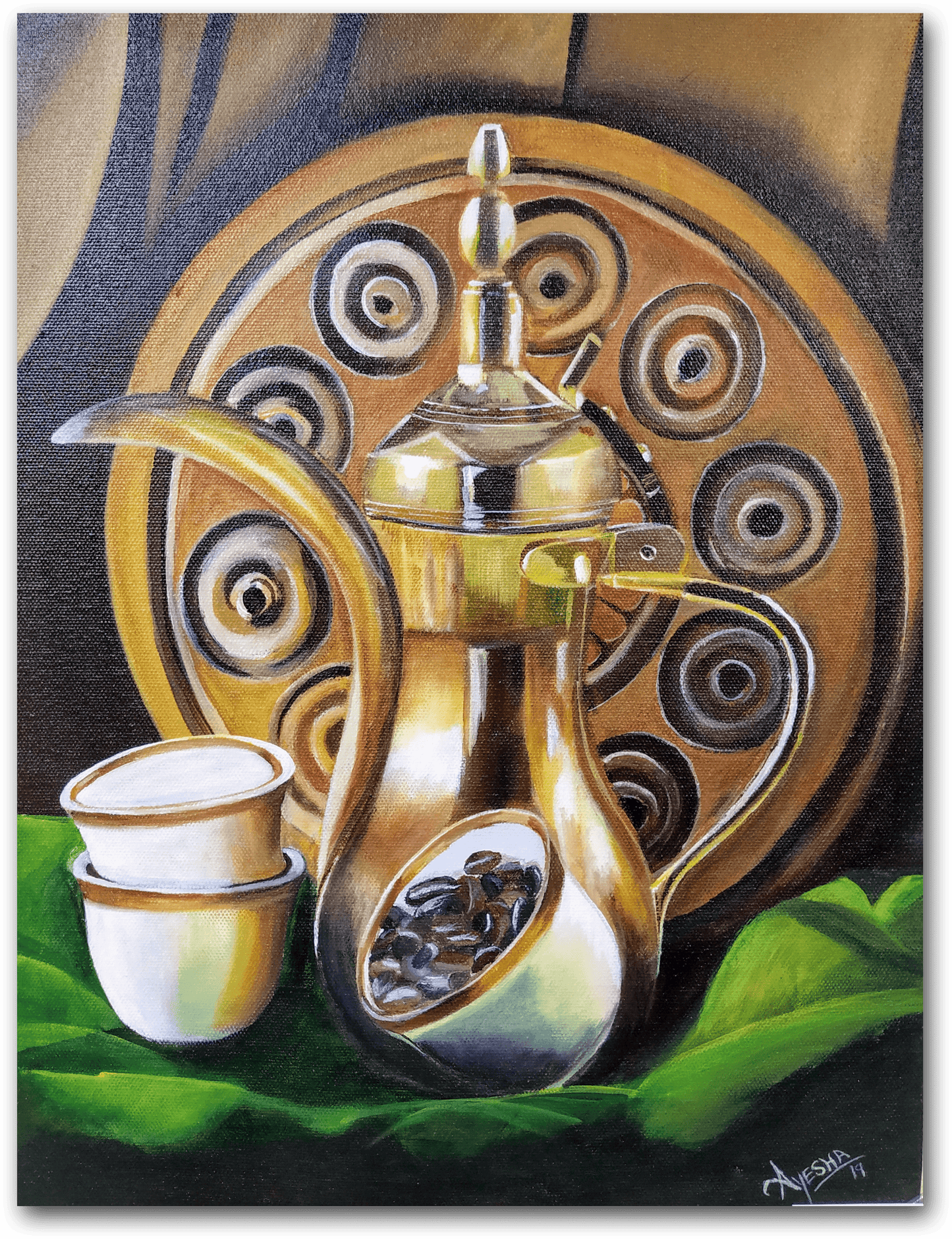 ORIGINAL HANDMADE DALLAH (Arabic Coffee Pot) PAINTING