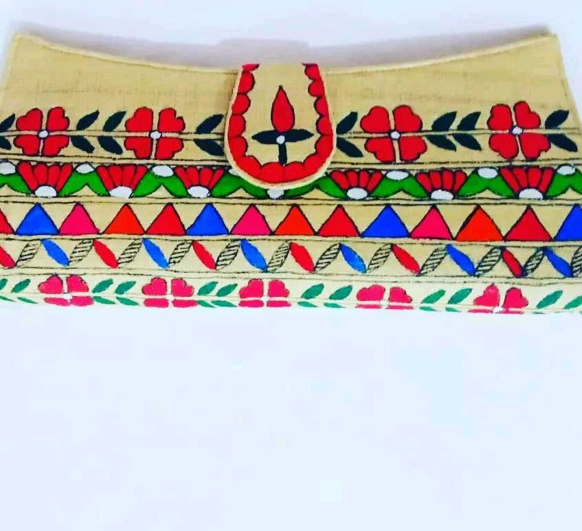 Original handpainted silk clutch