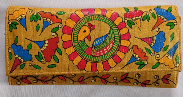 Handpainted Madhubani Silk Clutch