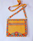 Handpainted Madhubani Khadi silk sling Bag