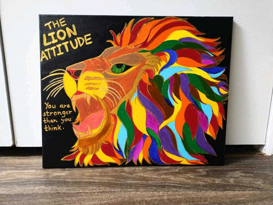 ORIGINAL HANDMADE ABSTRACT LION