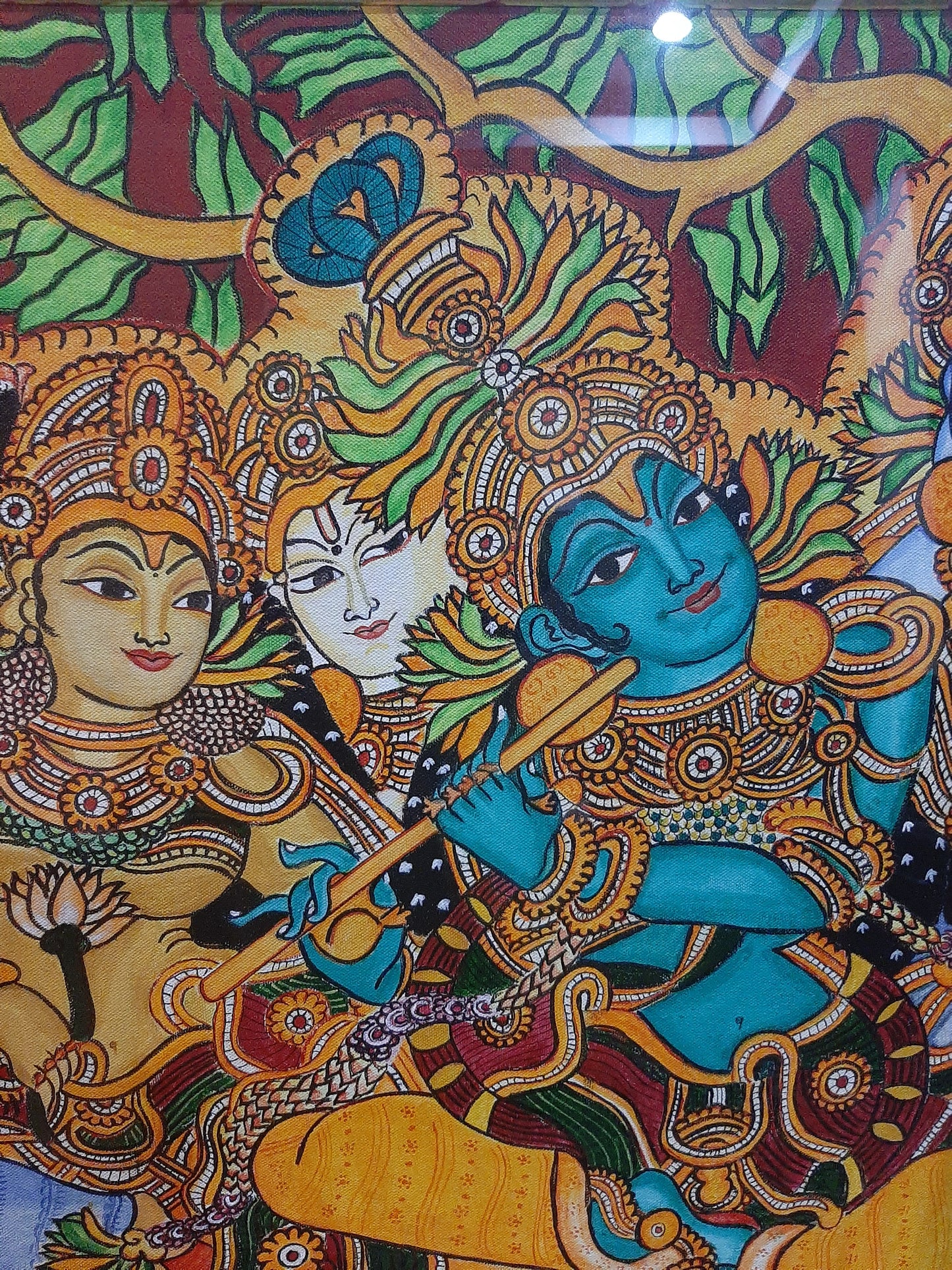 ORIGINAL HANDMADE RADHAMADHAVAM KERALA MURAL PAINTING