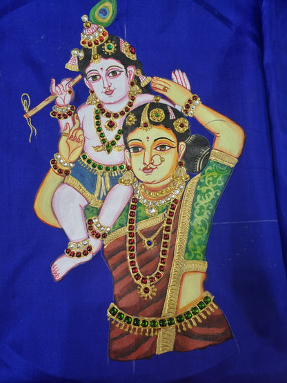 ORIGINAL HANDPAINTED TANJORE PAINTING KURTI