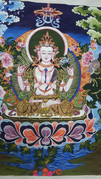 ORIGINAL HANDMADE THANGKA BUDDHA PAINTING
