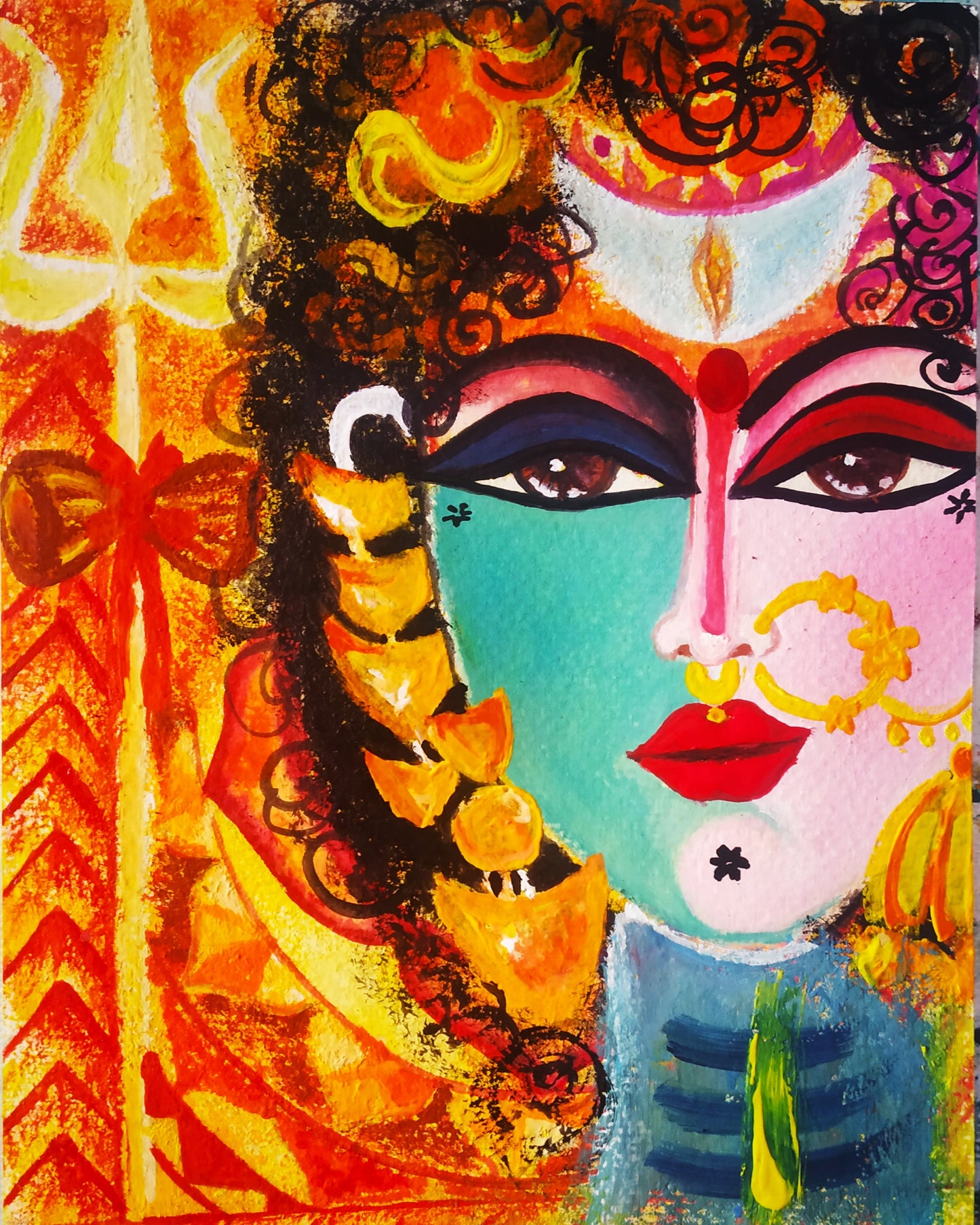 ORIGINAL HANDMADE SHIVSHAKTI PAINTING - THE THIRD EYE