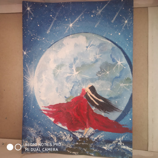 ORIGINAL HANDMADE MY MOON PAINTING