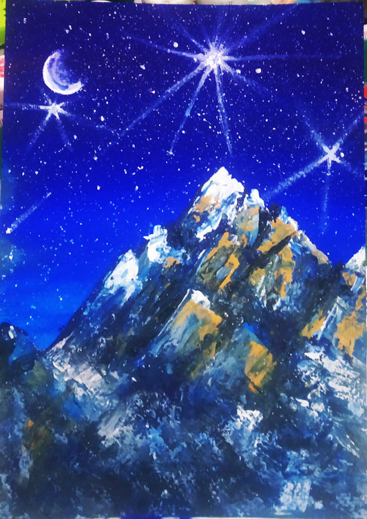 ORIGINAL HANDMADE HEIGHTS BEYOND MOUNTAIN PAINTING