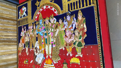 ORIGINAL HANDMADE DIVINE MARRIAGE TANJORE PAINTING