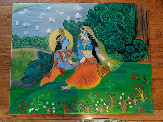 ORIGINAL HANDMADE RADHA KRISHNA PAINTING