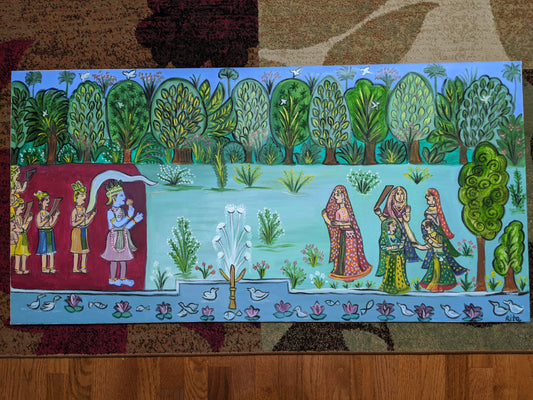 ORIGINAL HANDMADE VRINDAVAN PAINTING