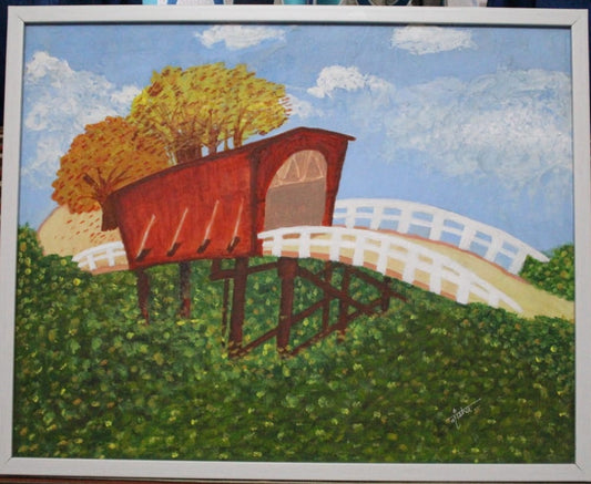 ORIGINAL HANDMADE BRIDGE OF MADISON COUNTY PAINTING