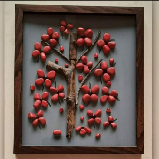 ORIGINAL HANDMADE CHERRY TREE STONE ART