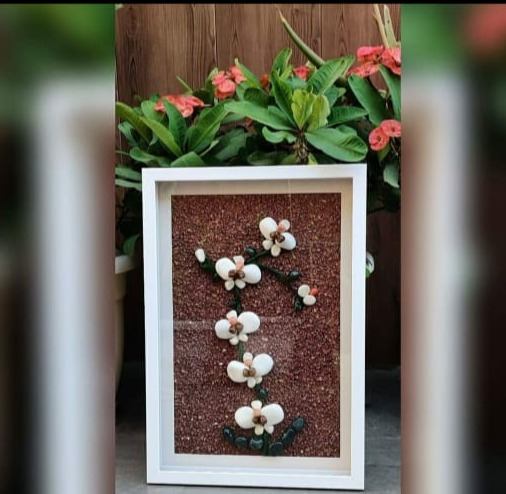 ORIGINAL HANDMADE ORCHID STONE ART