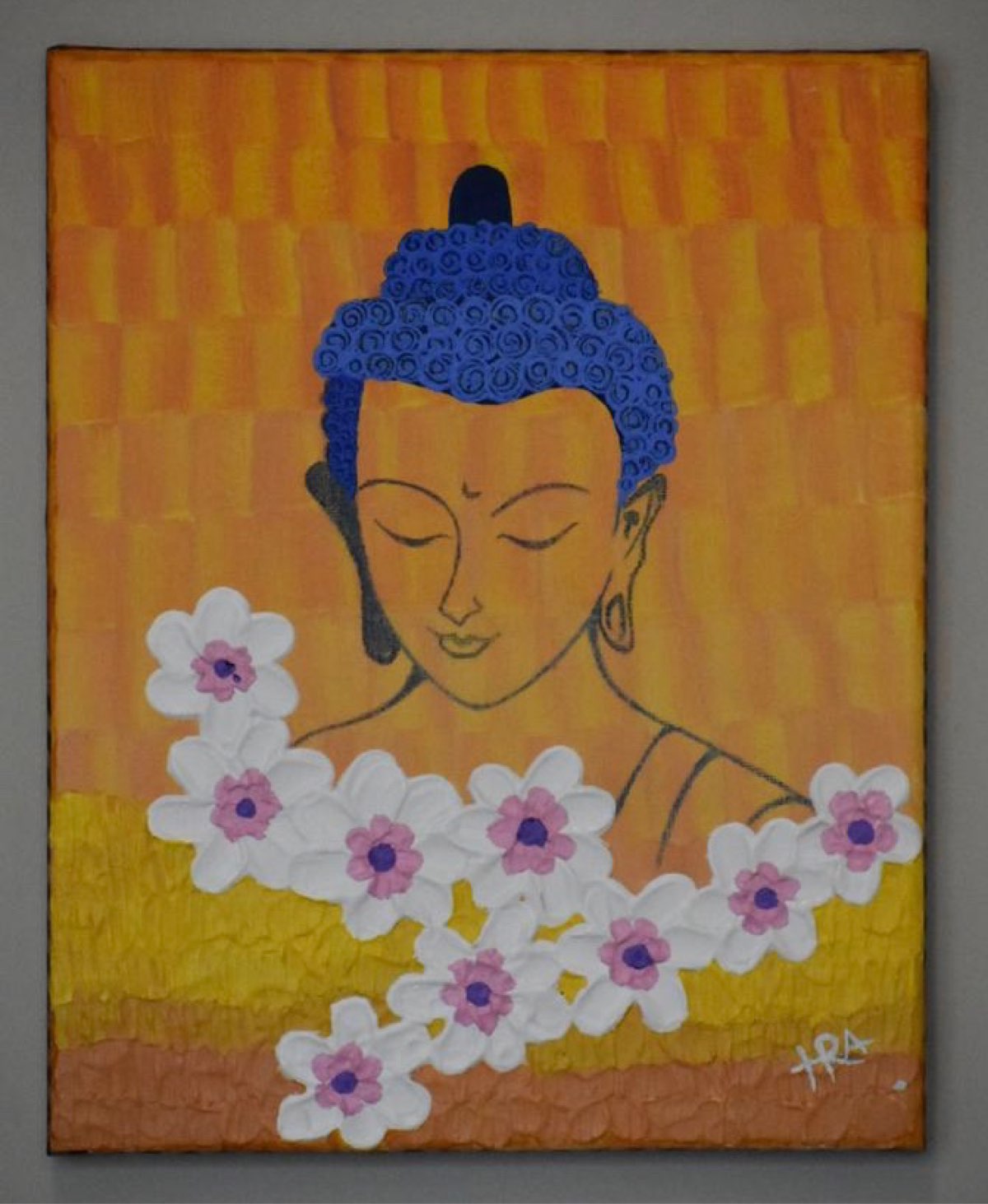 ORIGINAL HANDMADE ENLIGHTEN BUDDHA ACRYLIC PAINTING