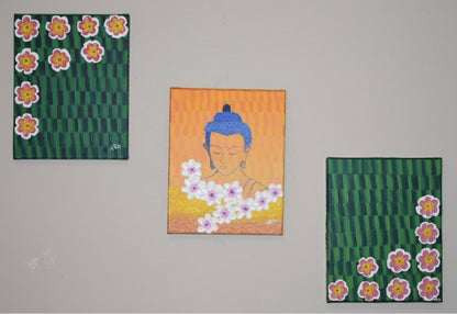 ORIGINAL HANDMADE ENLIGHTEN BUDDHA ACRYLIC PAINTING