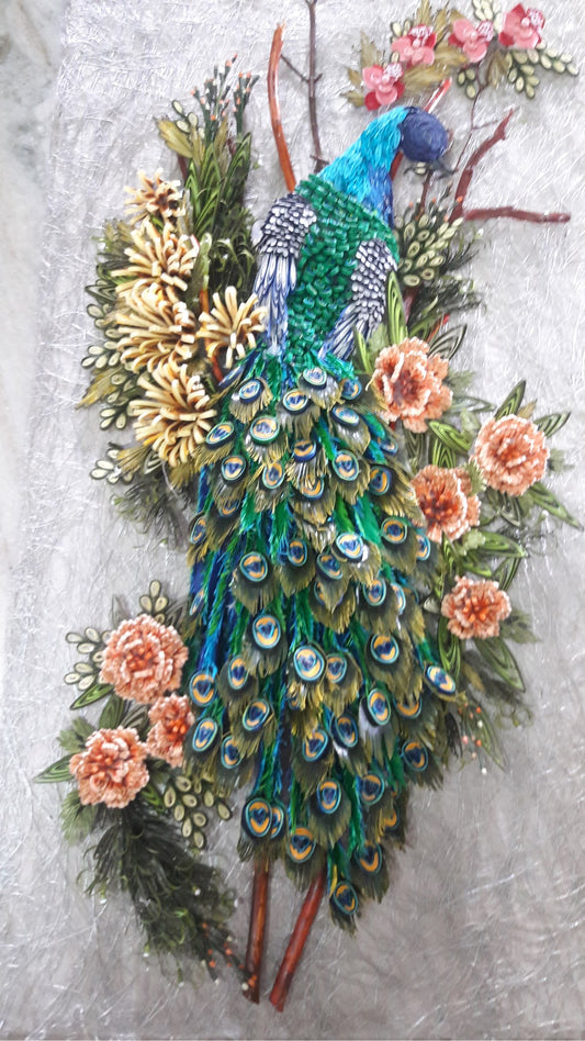 ORIGINAL HANDMADE QUILLING PEACOCK